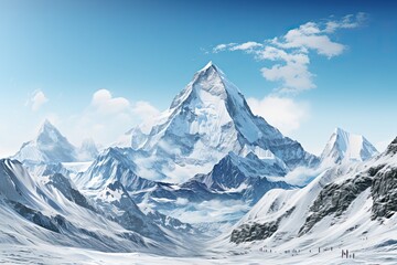 Obraz premium Mount Everest isolated on white background