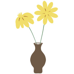 yellow flowers in vase