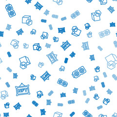 Set line NFT Digital crypto art, Video graphic card and on seamless pattern. Vector