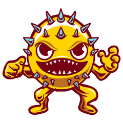 virus yellow mascot