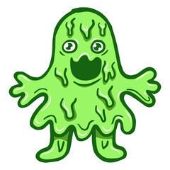 virus green mascot
