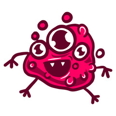 virus pink mascot