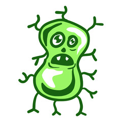 virus bacteria mascot