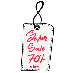 tag label, digital hand drawing on transparent backgound. Good quality for printing. 