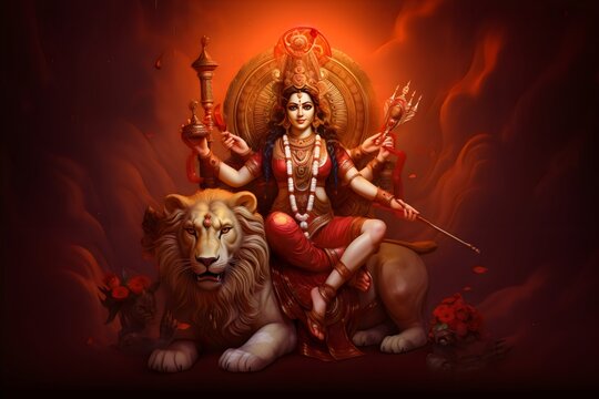 Hindu goddess Durga generated by Ai