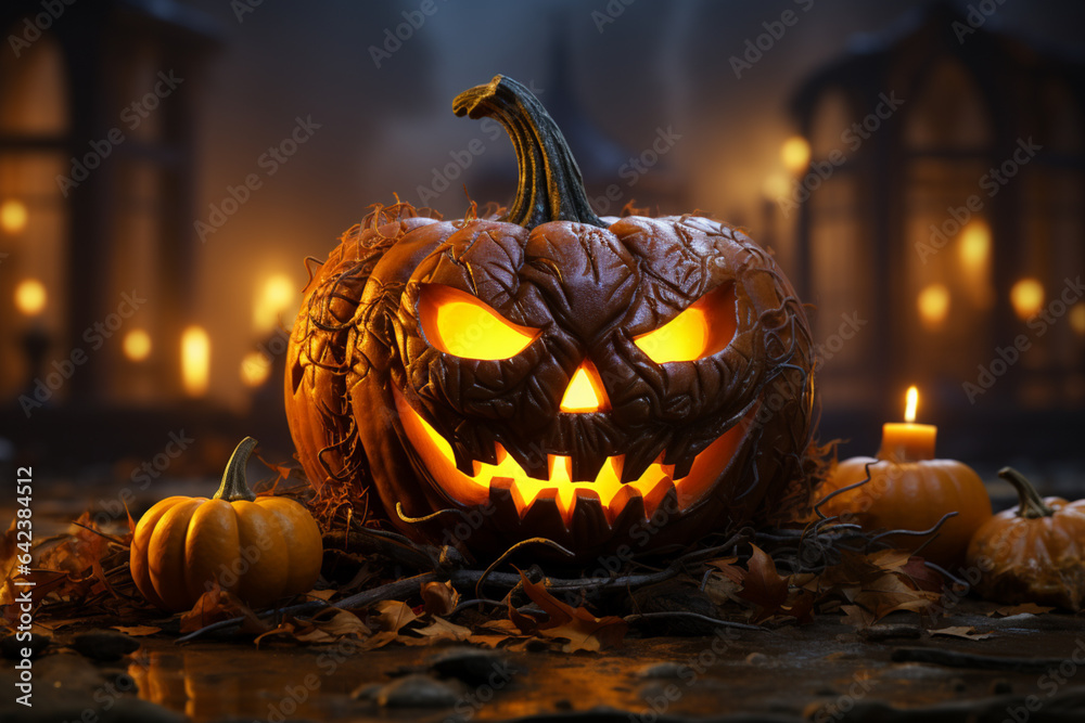 Aufkleber minimal halloween background generative ai technology.