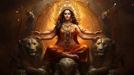 Hindu goddess Durga generated by Ai