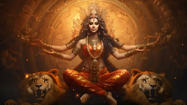 Hindu goddess Durga generated by Ai
