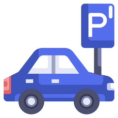 CAR PARK line icon,linear,outline,graphic,illustration