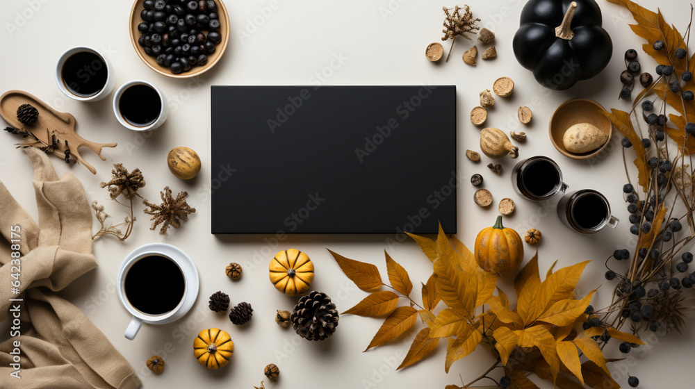 Poster black friday salls with white background top view sale bannergenerative ai technology.