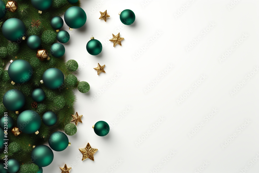 Poster Christmas tree with white background top view Sale Banner  Generative AI technology.