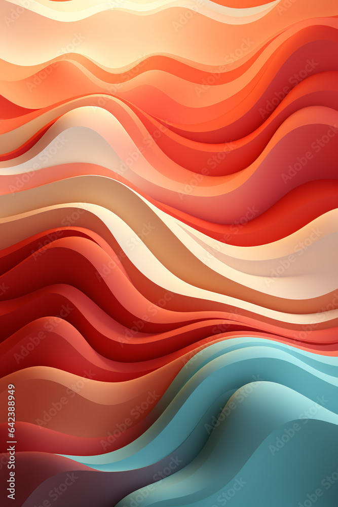 Poster minimalist red pattern for phone background, pastel colours, generative ai technology.