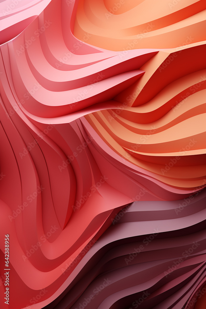 Poster minimalist red pattern for phone background, pastel colours, generative ai technology.