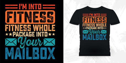 Fitness Lover Funny Mailman Mail Retro Vintage Postal Worker T-shirt Design