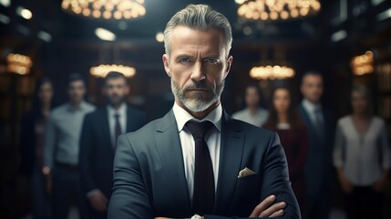 serious middle-aged businessman elegant suit