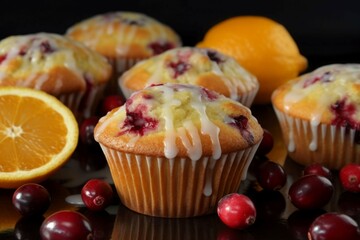 Cranberry muffins dessert. Generate Ai