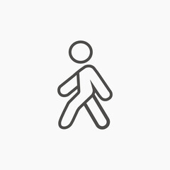Walking man icon vector. Man walk pedestrian icon vector isolated