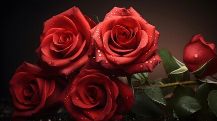 Obraz premium Romantische Rosen: Die Blumen der Liebe