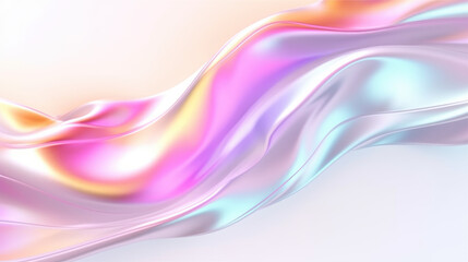 Abstract fluid iridescent holographic neon curved wave in motion colorful background. Gradient design element for backgrounds, banners, wallpapers, posters and covers.