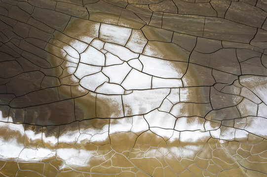Craquelure textured background in brown color