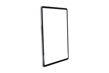Tablet with blank screen isolated on white background.