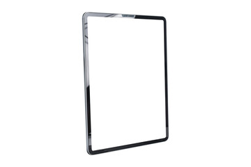 Tablet with blank screen isolated on white background.