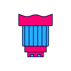 Filled outline Camera photo lens icon isolated on white background. Vector