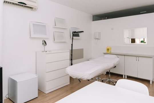 Interior of modern plastic surgeon room