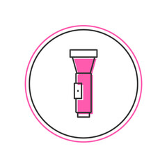 Filled outline Flashlight icon isolated on white background. Vector