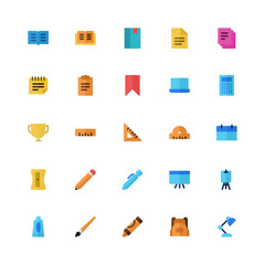 Stationary icon set - Flat color
