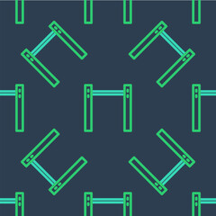 Line Sport horizontal bar icon isolated seamless pattern on blue background. Vector