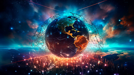 Obraz na płótnie Canvas global network and internet connection concept