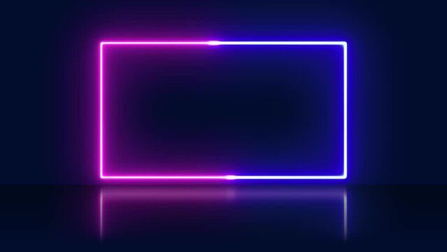 Abstract background with flashing neon lights of various colors on stage