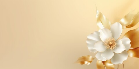 Fototapeta na wymiar Beautiful abstract gold floral design background. beautiful Generative AI AIG32