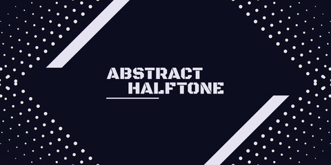 Halftone abstract blue background banner or poster design