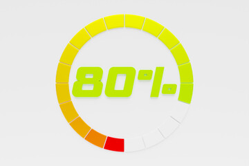 3d illustration  control panel icon with indicator  . Normal  risk concept on speedometer. Credit rating scale