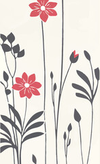 risograph style of a flowers background illustration