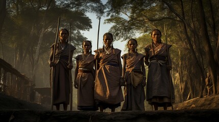native tribal women from the village.