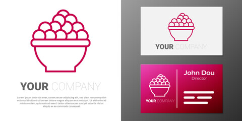 Logotype line Caviar icon isolated on white background. Logo design template element. Vector