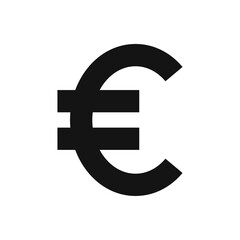 Fototapeta premium Vector european union euro eur currency sign silhouette front view isolated on white background