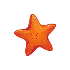 Vector decorative red starfish vector illustration isolated on white marine animal sea star