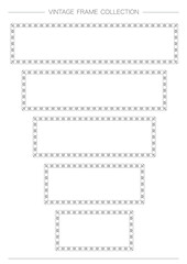 Rectangular Decorative Vintage Frame Set Isolated On A White Background. Vector Illustration. 