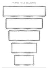 Rectangular Decorative Vintage Frame Set Isolated On A White Background. Vector Illustration. 