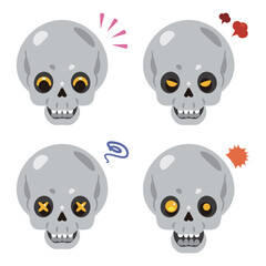 ハロウィン　ガイコツ　表情