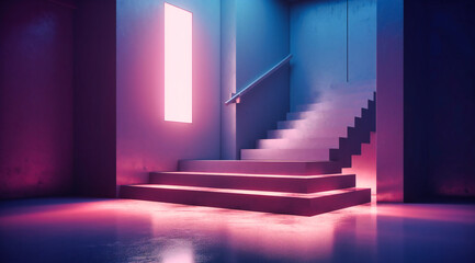 Empty Podium with Illuminating Light: Presentation and Award Concept