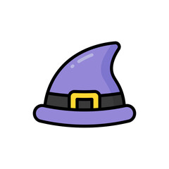 Witch Hat Cartoon Vector Icon Illustration. Fashion Icon Concept Isolated Premium Vector. Flat Cartoon Style