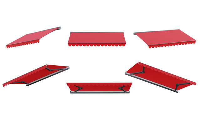isolated render awning, canopy for shop or cafe, best use for architectural design, and post production render.