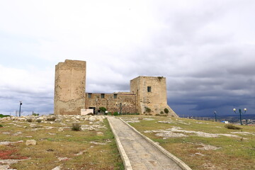 Fototapeta na wymiar view of Castello di San Michele towering over Cagliari, Sardinia, Italy
