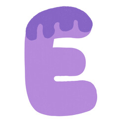 Purple letters, crayons  hand drawn