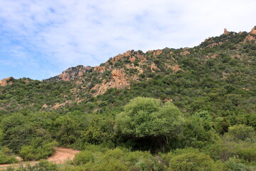 Fototapeta na wymiar mountainous hiking area around cardedu in sardinia